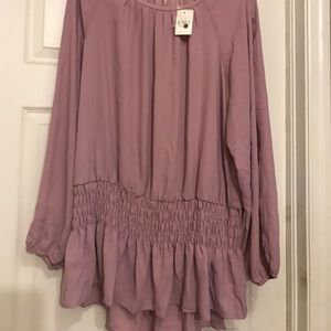 NWT Cato’s 18W/20W Blush Open-Slit Sleeve Blouse